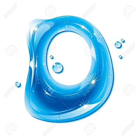 Abc Series Water Liquid Letter Capital D Royalty Free Cliparts