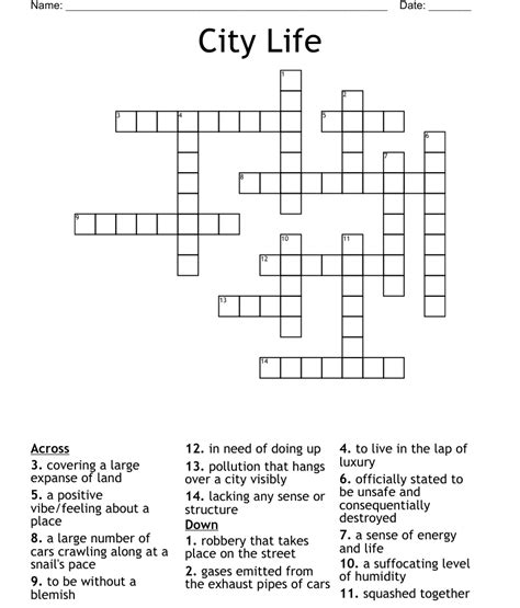city life crossword wordmint