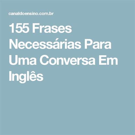 frases necessarias  uma conversa em ingles