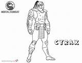 Kombat Mortal Coloring Pages Cyrax Printable Kids Bettercoloring sketch template