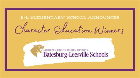 b l elementary school character ed winners announced for november and
