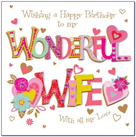 printable birthday cards   wife