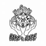 Dice Dnd Dungeons Fire Fireball D20 Cricut Vectorified sketch template