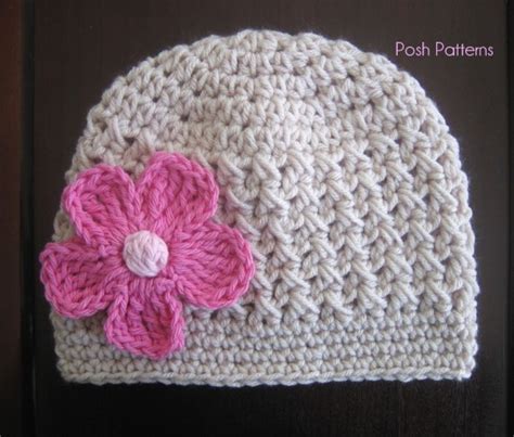 crochet hat pattern crochet beanie  flower