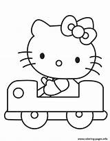 Coloring Kitty Hello Car Pages Driving Sanrio Printable Birthday Color Print Kids Clip Clipart Cartoon Drive Cliparts Characters Coloringhome Colouring sketch template
