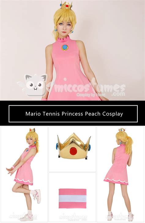 mario tennis princess peach cosplay costume dress
