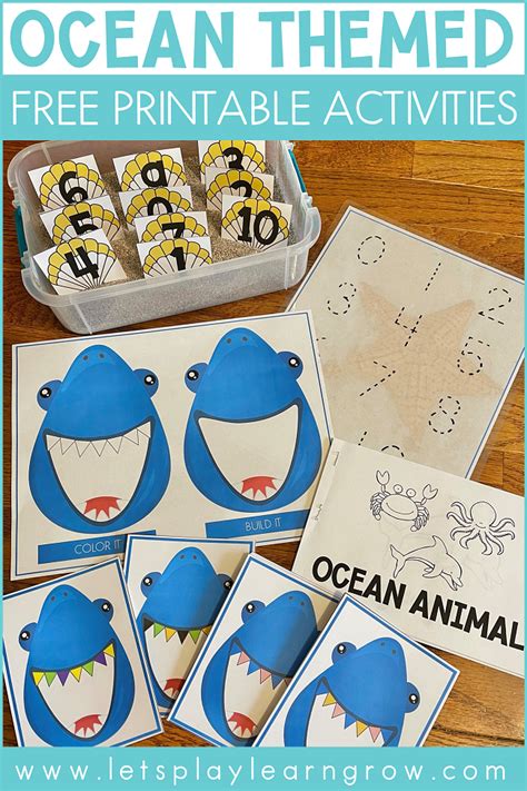 ocean themed  printables lets playlearngrow