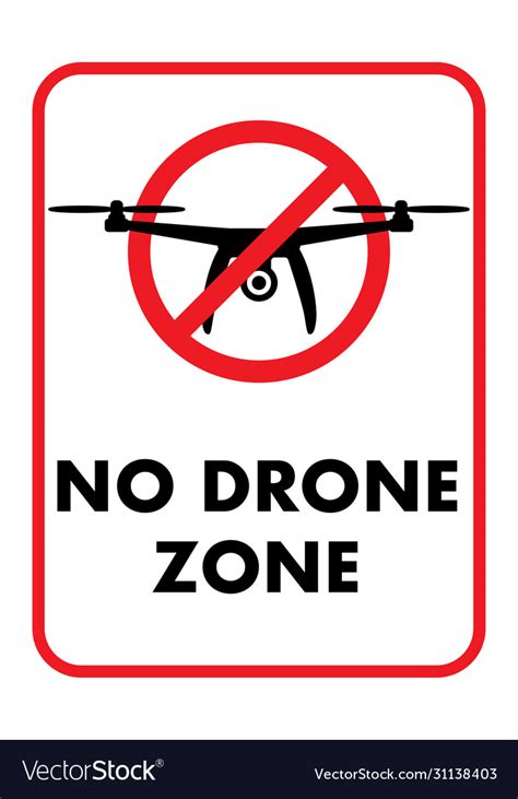fly drone zone warning sign royalty  vector image