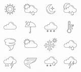 Weather Outline Icons Vector Symbols Vecteezy Icon Graphicriver Storm Snowflake sketch template