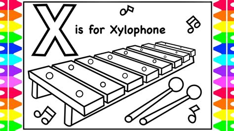 alphabet coloring page    xylophone xylophone coloring