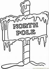 Coloring Pole North Pages Sign Popular sketch template