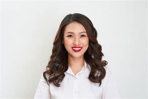 Premium Photo Passport Photo Portrait Of Asian Smiling Woman