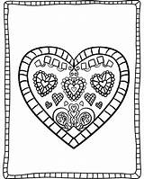 Coloring Valentines Adults Pages Heart sketch template