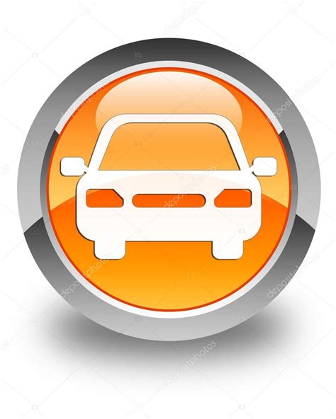 icone de voiture bouton rond orange brillant photographie frdesign