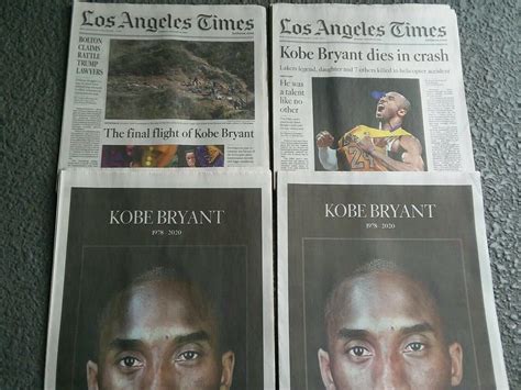 kobe bryant la times newspaper  complete papers  inserts