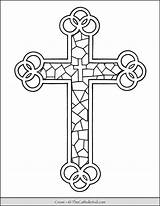 Cross Coloring Stained Glass Pages Catholic Church Pattern Thecatholickid Center Category sketch template