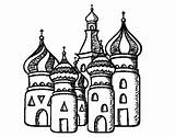 Moscu Coloring Cathedral Saint Basil Colorear Coloringcrew sketch template