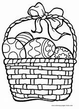 Easter Coloring Pages Basket Printable Egg Color Kids Holiday Sheets Outline Sheet Colouring Book Print Bunny Seasonal Books Found Cute sketch template
