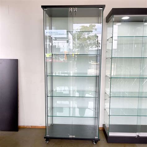 Glass Display Cabinet With Lock Shelves For Shops