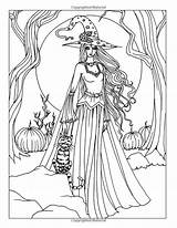 Coloring Pages Witch Halloween Fairy Book sketch template