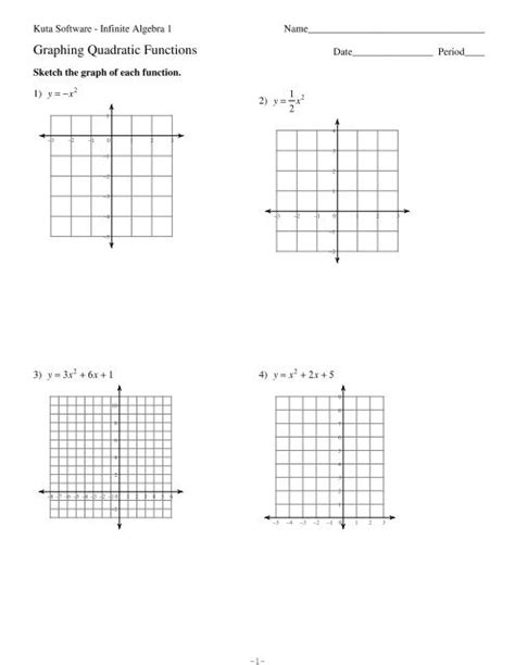 graphing quadratic functions worksheet