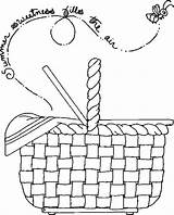 Basket Picnic Coloring Drawing Pages Easter Empty Blanket Summer Color Kids Printable Baskets Food Crafts Activities Watermelon Print Easy Part sketch template