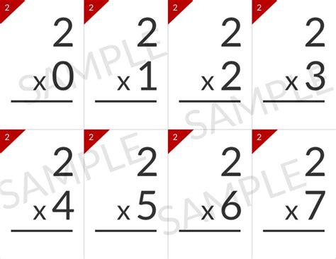 printable multiplication flash cards complete set instant etsy