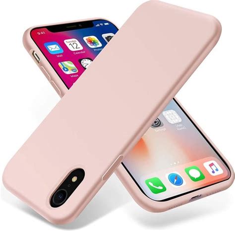 bolcom iphone xr hoesje roze siliconen case full body