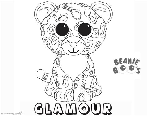 beanie boo coloring pages glamour  printable coloring pages