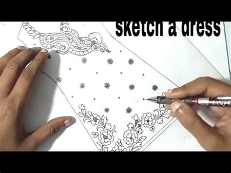 draw  kameez pencil sketch  embroidery dresses youtube