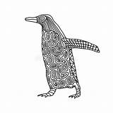 Penguin Zentangle Stylized sketch template