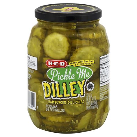 H E B Pickle Me Dilley Hamburger Dill Chips Shop Vegetables At H E B