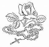 Rosary Rose Drawing Getdrawings sketch template