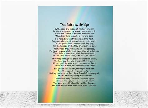 printable dog printable version rainbow bridge poem