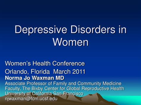 ppt depressive disorders in women powerpoint