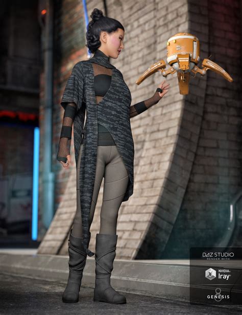 dforce dystopian future outfit for genesis 8 female s daz 3d