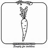 Vegetables Carrot Coloring Easy Pages Print sketch template