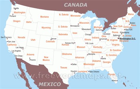 printable us map with states and cities printable us maps
