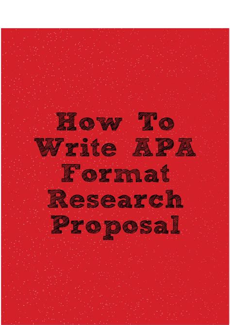 write  format research proposal  writing  research