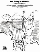 Moses Religionsunterricht Parting Printable Colouring Bibel sketch template