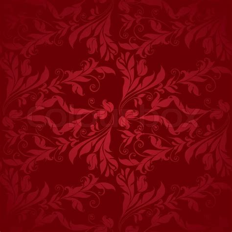 Red Luxury floral seamless background   Stock Vector  
