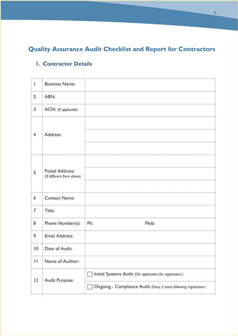 construction quality control checklist template geneevarojr