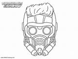 Lord Star Coloring Mask Pages Galaxy Guardians Printable Kids Print sketch template
