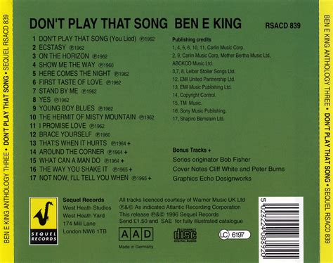 ben  king ben  king anthology  dont play  song   remastered