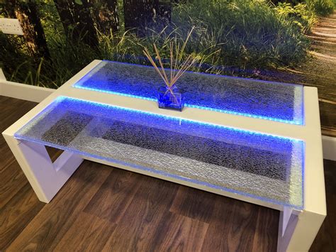 Glass Coffee Table With Led Lights Led Light Tempered Glass Coffee