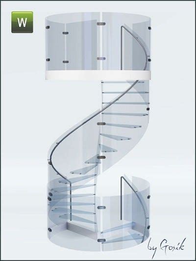 glass spiral staircase  gosik sims sims  muebles