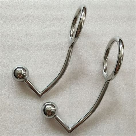 fetish sex toy for men anal hook with penis ring stainless steel anus