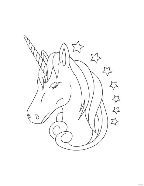 unicorn face coloring page  illustrator  svg jpg eps png
