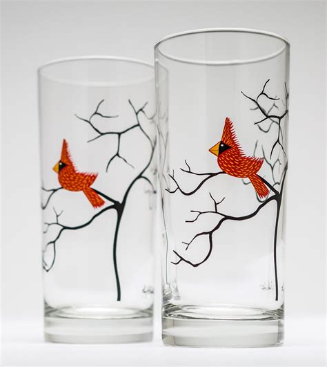 Maryelizabetharts Cardinal Glassware Set Of 2 Everyday Drinking Glasses