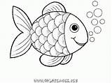 Fish Rainbow Outline Coloring Pdf Print sketch template
